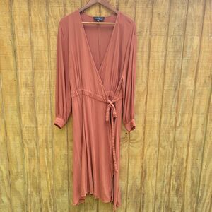 Eloquii Wrap Dress Burnt Orange Womens Size 18
